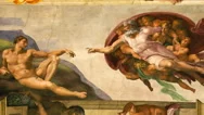 The Creation Of Adam. Animation Sistine Chapel In Vatican City Stock Footage