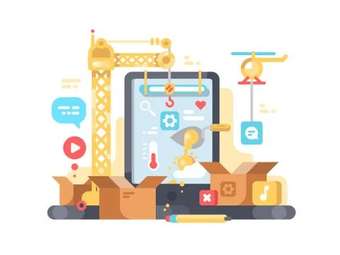 Creation and development of app Stock Illustration
