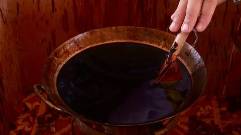 The creation of batik Stock Footage 93899850