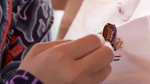 The creation of batik Stock Footage 93899877