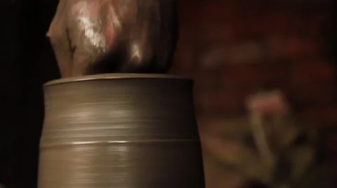 Creation of a clay pot. Stock Footage 40090335