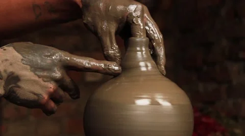 Creation of a clay pot. Stock Footage 40090506