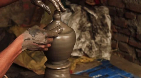 Creation of a clay pot. Stock Footage 40090715