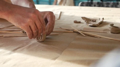 Creation of clay sculpture Stock Footage 102305807