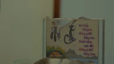 Creation of decorative objects made of sand and wood Stock Footage 73564582