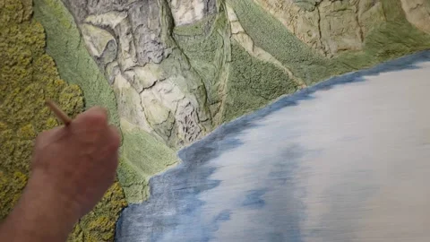 Creation of decorative panels on the wall Stock Footage 133633452