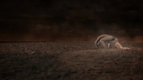 Creation of the First Man Biblical Style Stock Footage 136677895