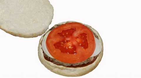Creation of a hamburger Stock Footage 61075903
