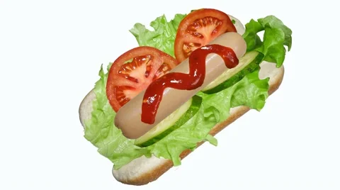 Creation of hot dog Stock Footage 61106055