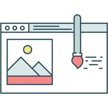 Creation icon, content create digital web service Stock Illustration