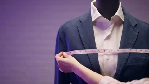 Creation of individual garment in tailor's workshop, dressmaker and fashion Stock Footage 301453918
