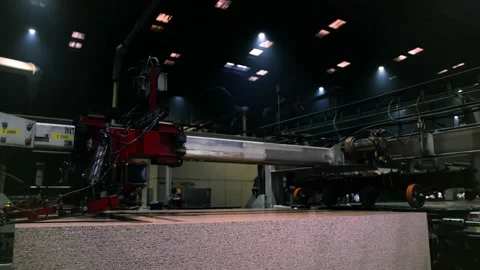 Creation of MDF plates on a large factory Stock Footage 174805336
