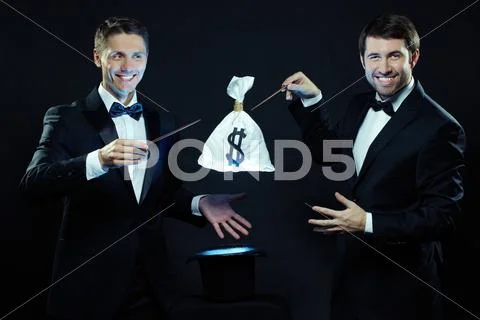 Creation of money sack Stock Photos