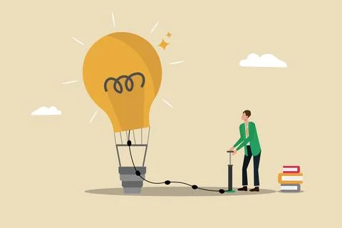 Creation of new ideas, growth, creativity, Stock Illustration