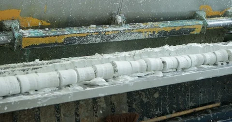 Creation of a panel element from plaster. Technological line for production o Stock Footage 111788300