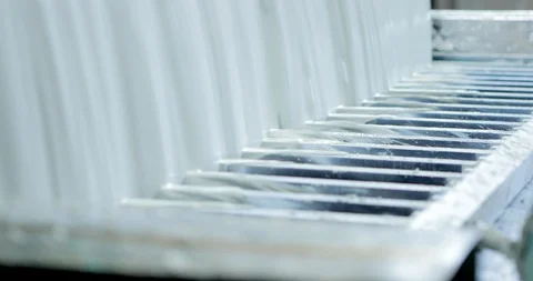 Creation of a panel element from plaster. Technological line for production o Stock Footage 111790188