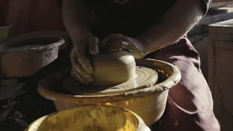 The creation of pottery Stock Footage 87479848