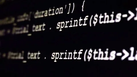 Creation Of A Program Using A Large Number Of Characters On The Screen Video stock 83730772