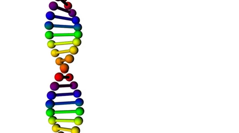 Creation of rainbow DNA isolated on white background Stock Footage 24505542