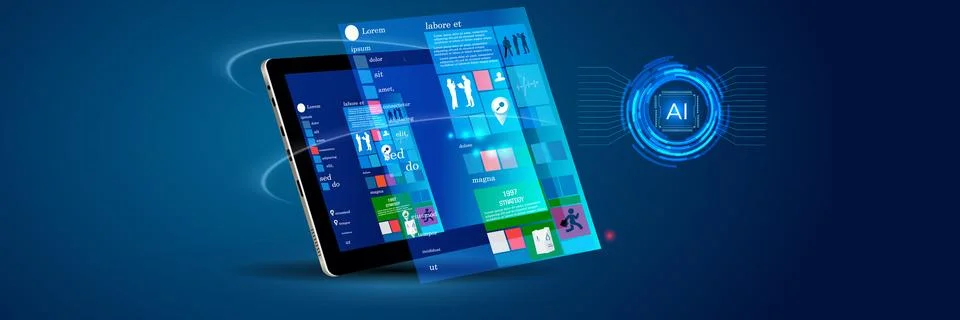 Creation responsive internet website for multiple platforms. Building mobile Stock Illustration