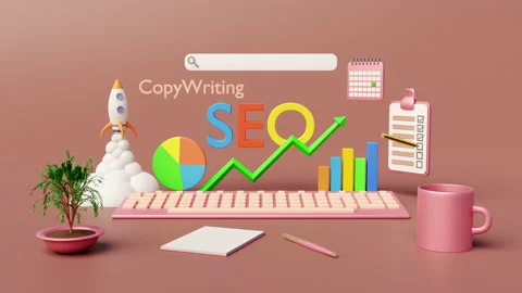 Creation of seo content optimized for search engine positioning. Stock Footage 205744986