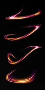 The creation showcases vibrant light trails on a dark background, offering a Stock Illustration