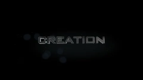 Creation title metal text on black alpha channel background Stock Footage 295906564