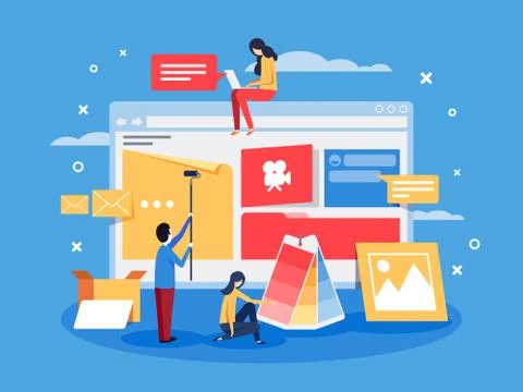 Creation of web design for site Stock Illustration