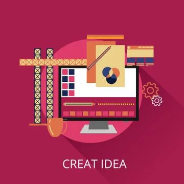 Creation Of Web Design For Site Stock Illustration
