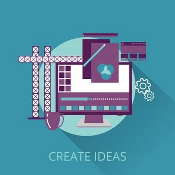 Creation Of Web Design For Site Stock Illustration