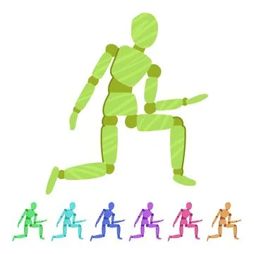 Creation wood man model vector cartoon graphic Stock Illustration