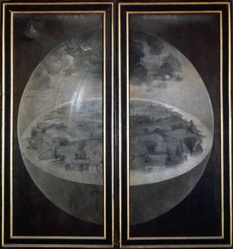  The Creation of the World , closed doors of the triptych The Garden of Ea... Stock Photos