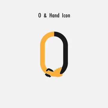 Creative 0- Number icon abstract and hands icon design vector template.Busine Stock Illustration