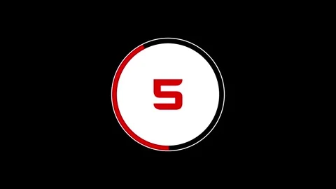 Creative 10 seconds white circle countdown timer on red color Video stock 298172263