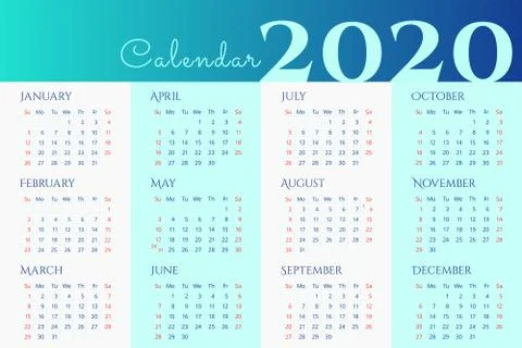 Creative 2020 wall calendar design Stock Illustration