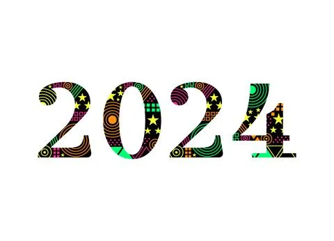 Creative 2024 number or text art illustration design Stock-Illustration