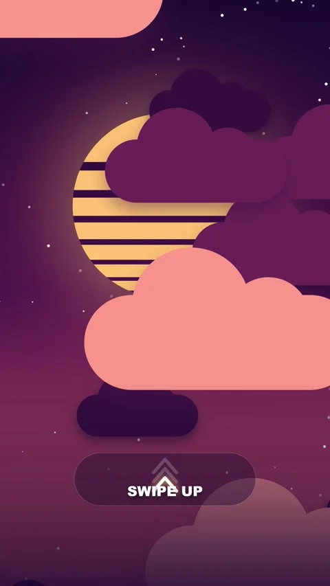 Creative 2D animation of a night sky with clouds and a moon, featuring a dy.. 動画素材 347350307