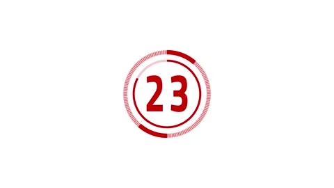 Creative 30 seconds countdown timer with smooth loading in red color Stock Footage 298607271