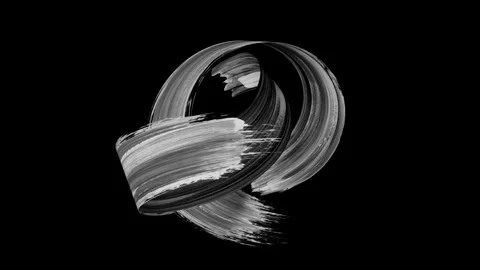 Creative 3D animation. Animated black and white smear. Stock Footage 280980926
