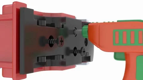 Creative 3D Animation of Toy Electric Screwdriver and Toy Car Assembly Video stock 337288823