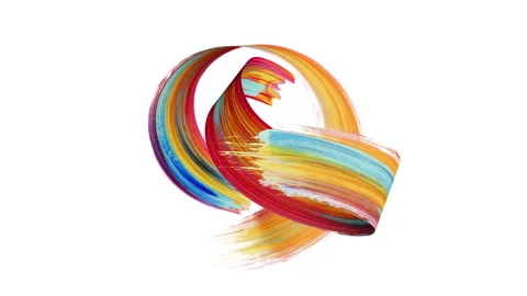 Creative 3D animation. A vibrant brush stroke moves in a curvy trajectory Stock Footage 284373766