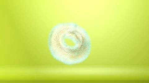 Creative 3D bagel model in neon shades, bright lime green. Stock Illustration