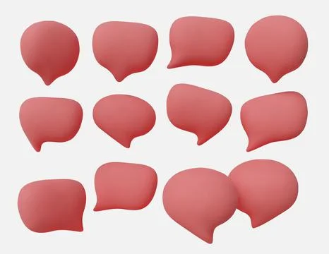 Creative 3D chat icons set, symbolizing dialogue, conversation, texting Stock Illustration