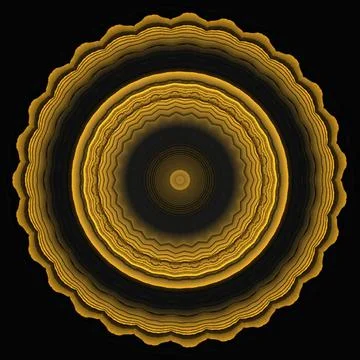 Creative 3d design texture detail inlaid gold decoration on black background Stock-Illustration