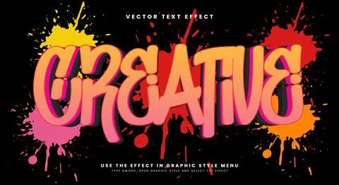 Creative 3d editable text effect template Stock Illustration