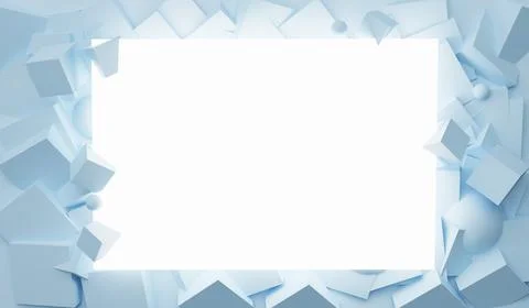 Creative 3D illustration composed of basic geometric shapes Illustrazione stock