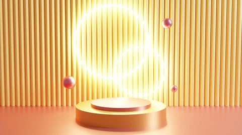 Creative 3D Illustration of an empty pedestal Stock Illustration