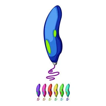 Creative 3d pen cartoon vector graphic 스톡 일러스트
