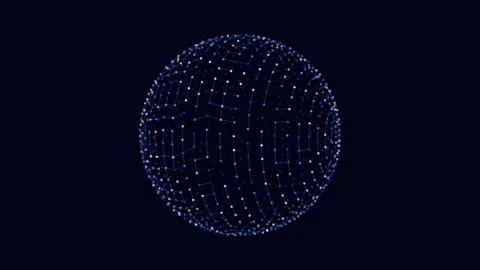 Creative 3d sphere formed by green dots and lines Stock Footage 300737416