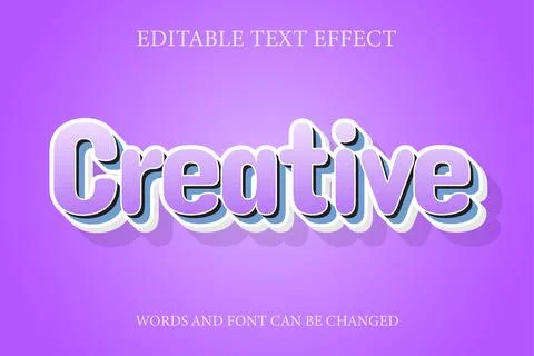 Creative 3d text effect Stock Illustration